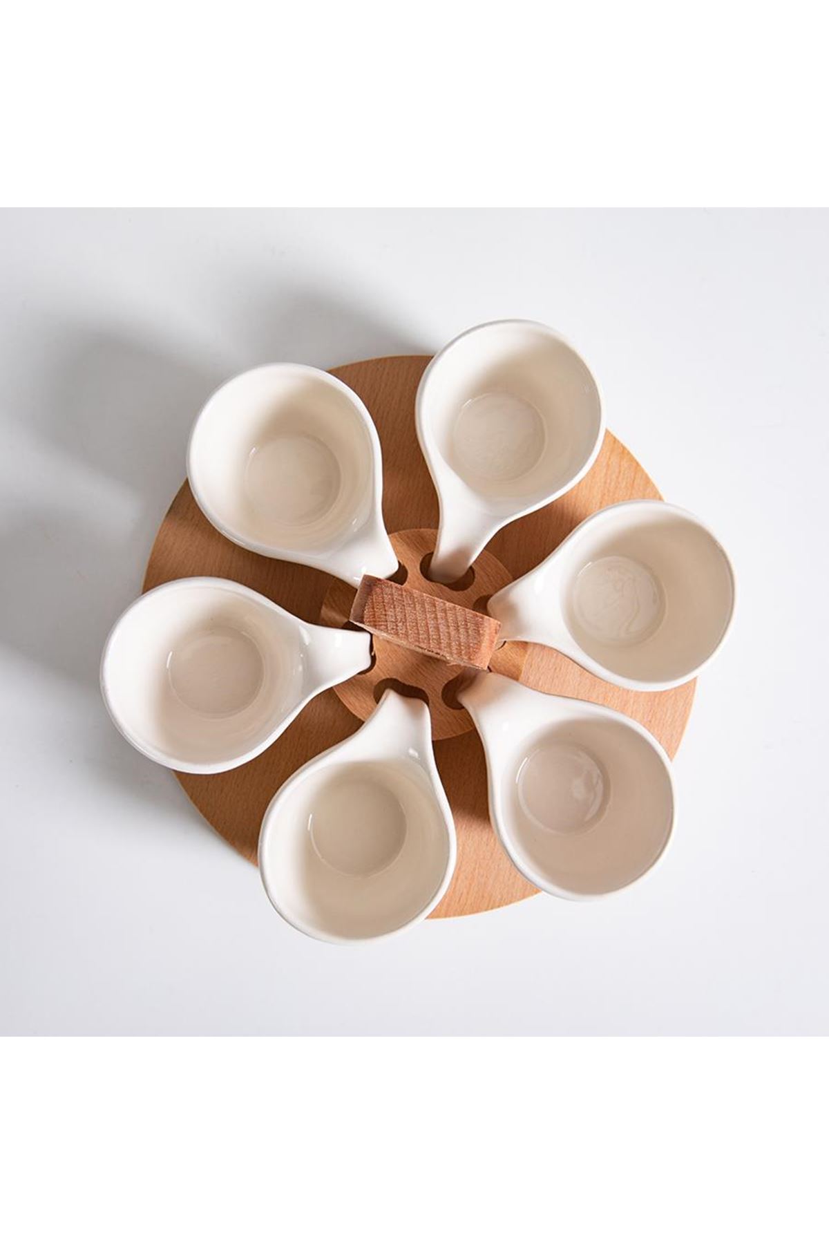 Bambu Standlı Porselen Kahvaltılık Sosluk Seti 6'lı 9012414