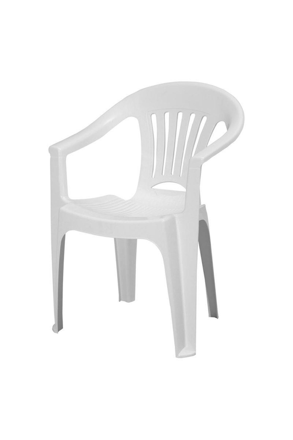 Leva Plastik Kollu Koltuk Sandalye Beyaz 042230